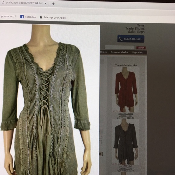 PRETTY ANGEL TUNIC SLIMMING slenderizing BOHEMIAN limited edition olive SM-3X - Picture 2 of 2